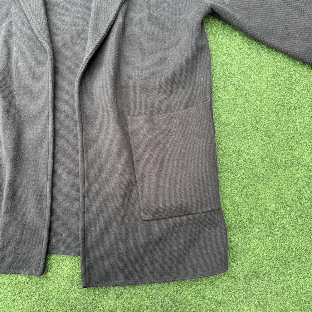 Quince Women Cotton Cocoon Coat Black Outerwear L NICE! Pea Coat - Picture 5 of 12